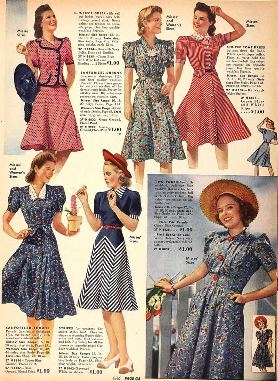 20th century fashion history 1940-1950