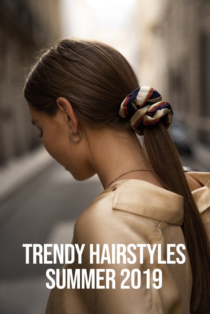 Hairstyles Summer 2019 | low bun, scarf, barette, half up half down summer style summer look hair