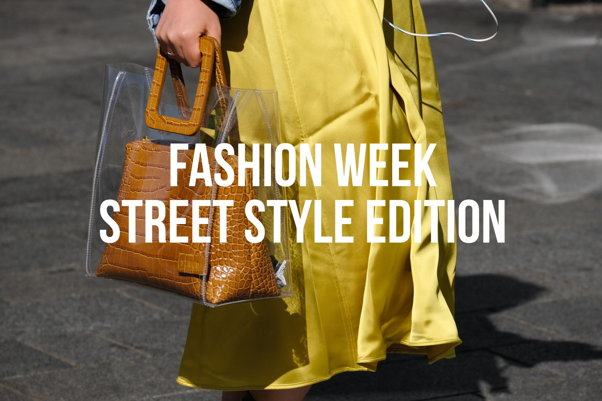 Brown Handbag Yellow Dress Fashion Week 2020